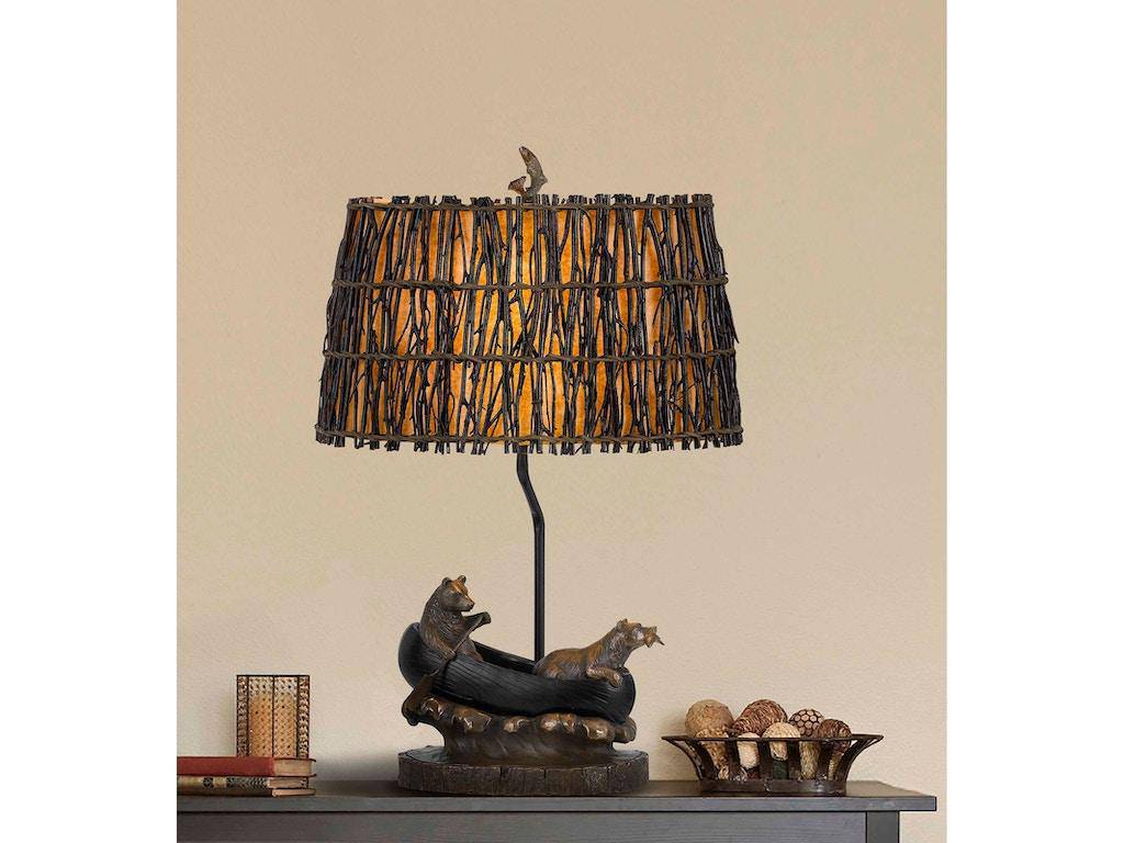 Bears In Canoe Table Lamp