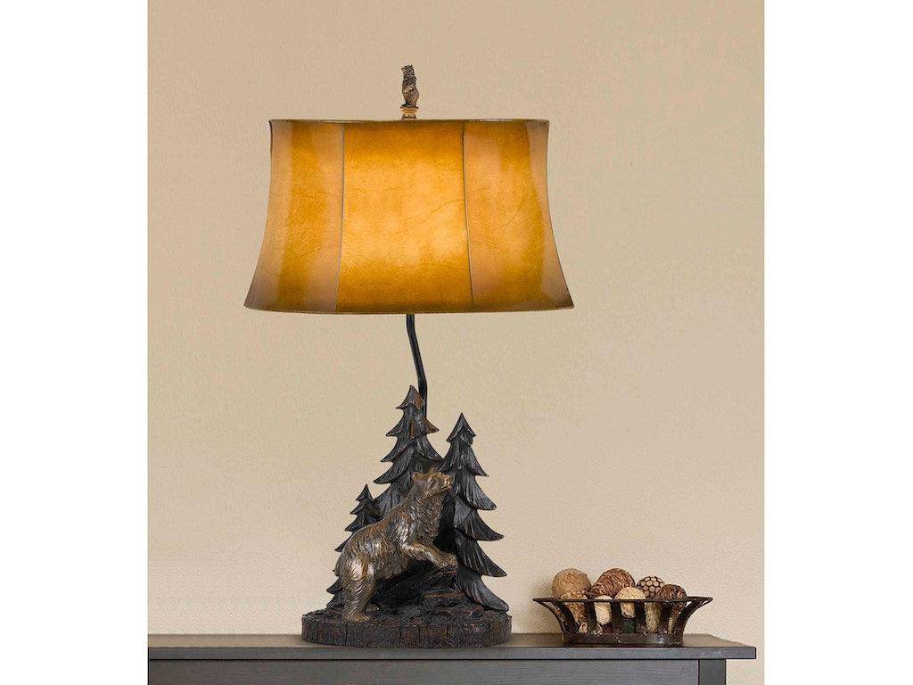 Bears With Tree Table Lamp