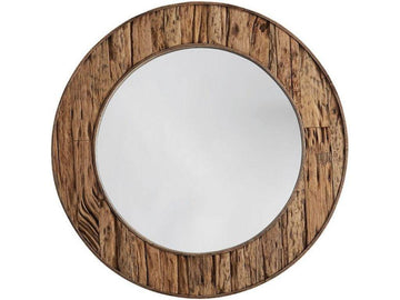 Round Wood Mirror