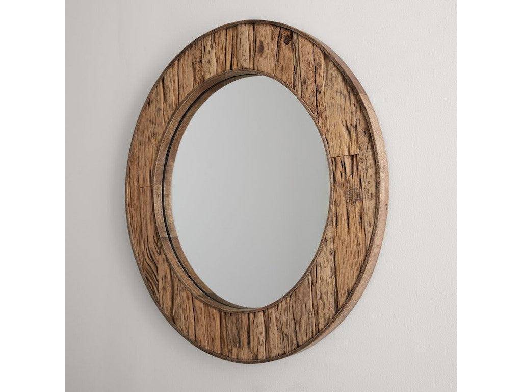 Round Wood Mirror