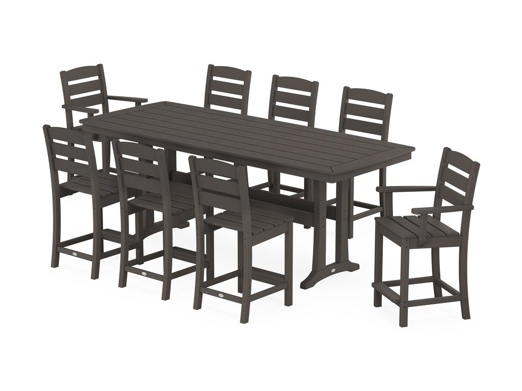 Lakeside 9-Piece Counter Set with Trestle Legs Photo