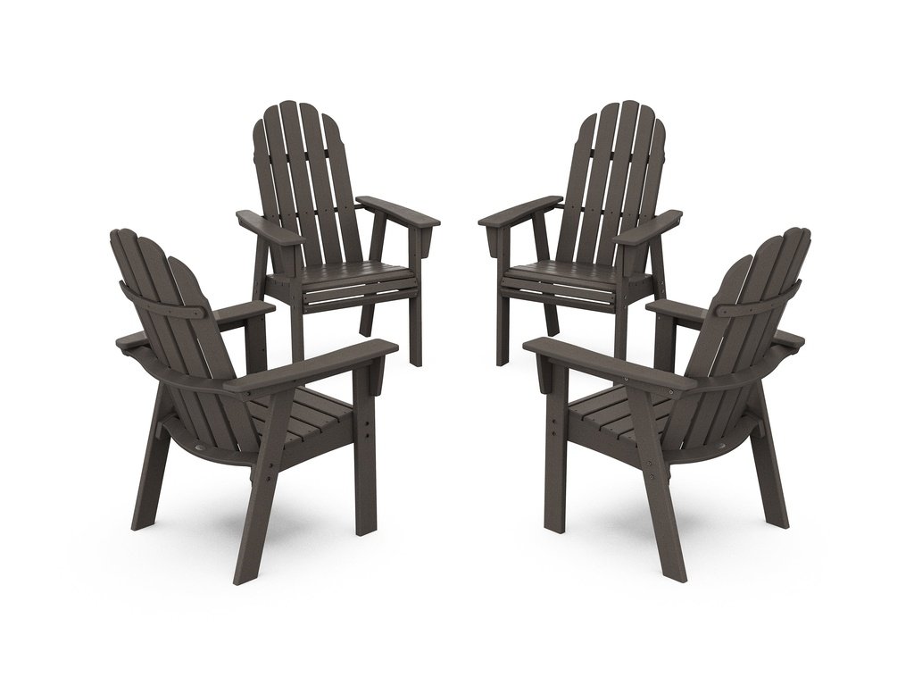 Vineyard 4-Piece Curveback Upright Adirondack Conversation Set Photo