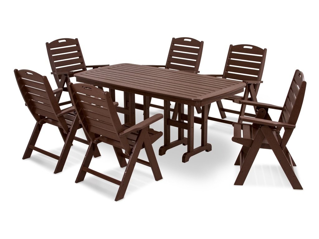 Nautical Folding Highback Chair 7-Piece Dining Set Photo