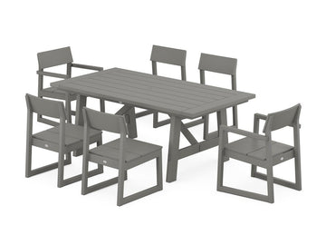 EDGE 7-Piece Rustic Farmhouse Dining Set Photo