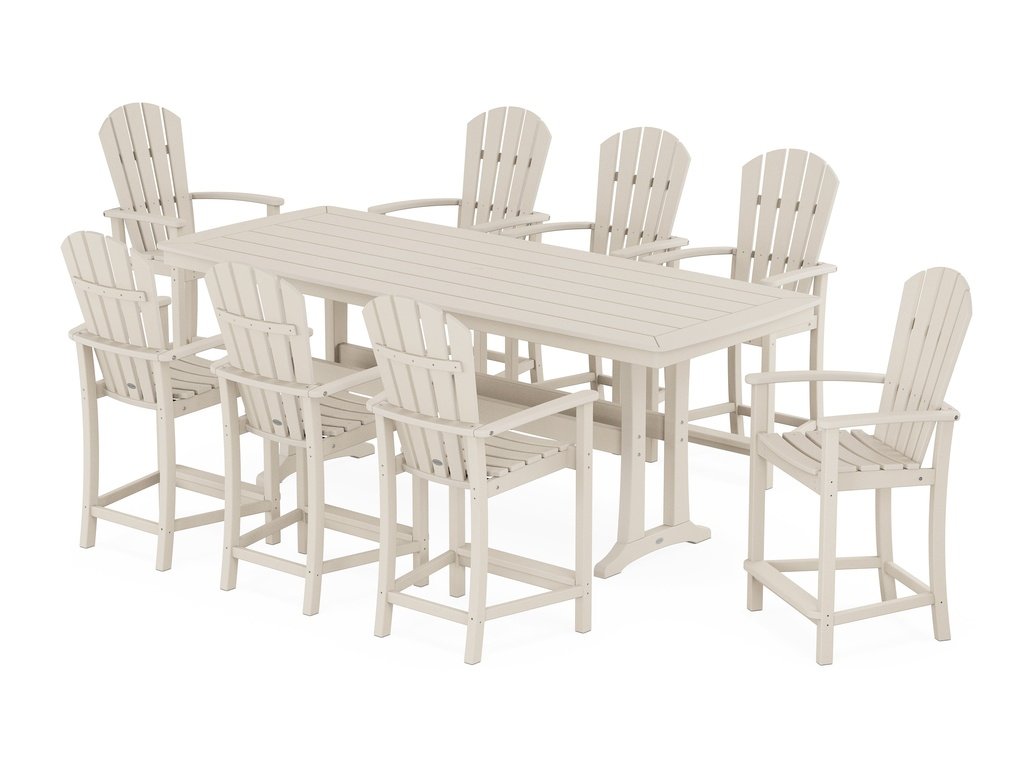 Palm Coast 9-Piece Counter Set with Trestle Legs Photo