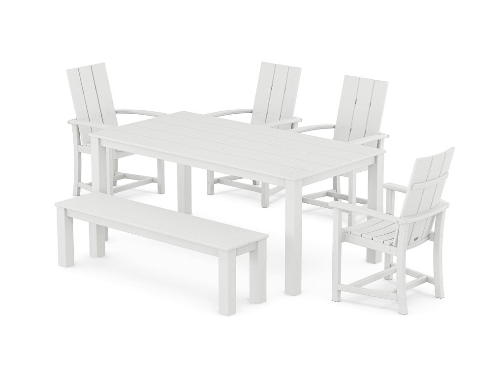 Modern Adirondack 6-Piece Parsons Dining Set with Bench Photo