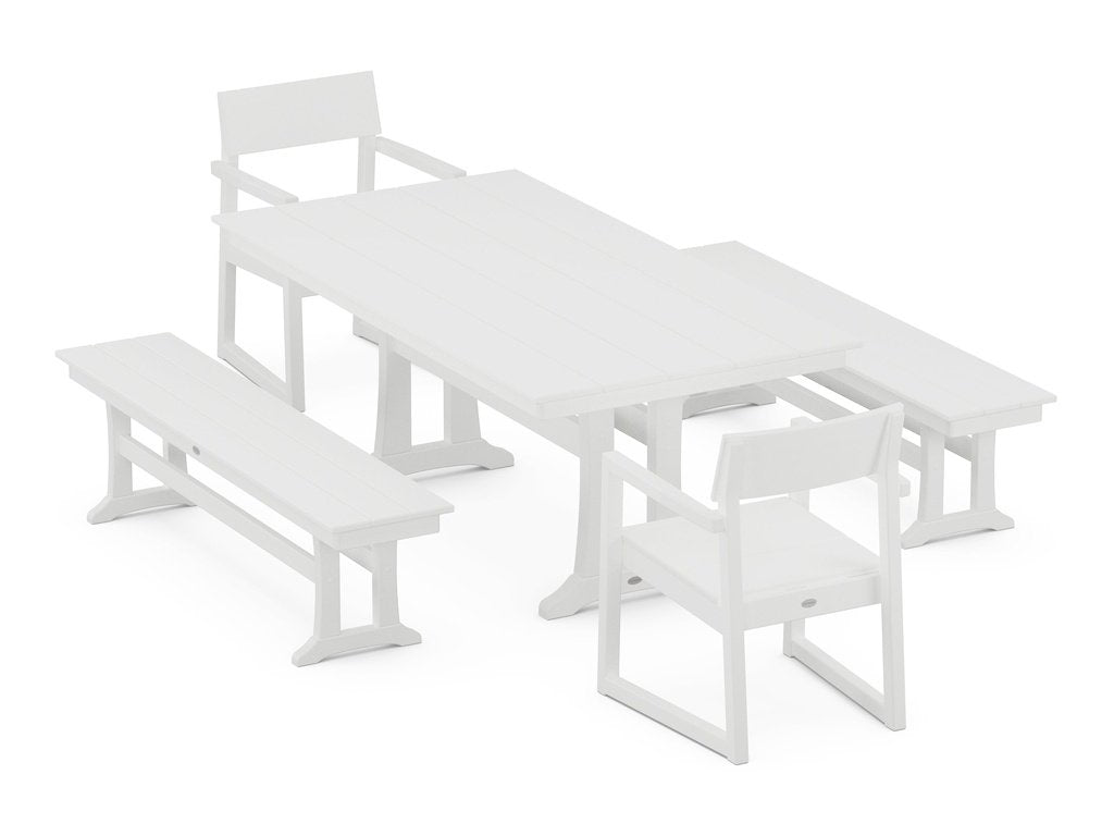 EDGE 5-Piece Farmhouse Dining Set With Trestle Legs Photo