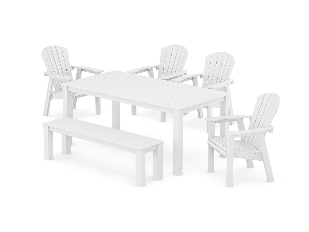 Seashell 6-Piece Parsons Dining Set with Bench Photo