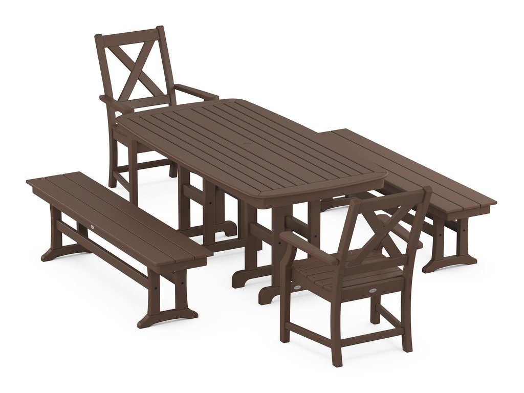 Braxton 5-Piece Dining Set with Benches Photo