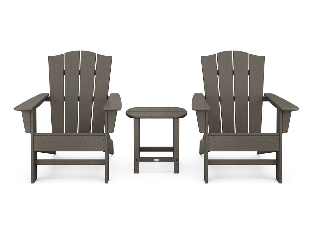 Wave 3-Piece Adirondack Chair Set with The Crest Chairs Photo