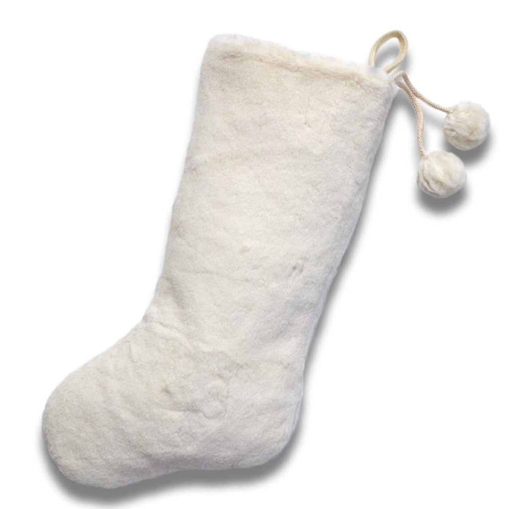 The Creamy Dreamy Plush Stocking with Plush Pom Poms - Retreat Home Furniture