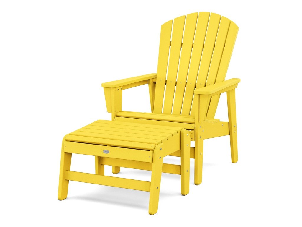 Nautical Grand Upright Adirondack Chair with Ottoman Photo