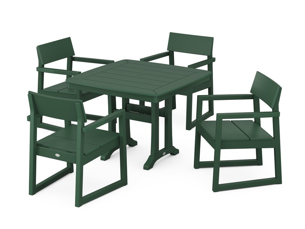 EDGE 5-Piece Dining Set with Trestle Legs Photo