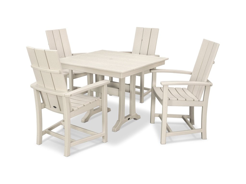 Modern Adirondack 5-Piece Farmhouse Trestle Dining Set Photo