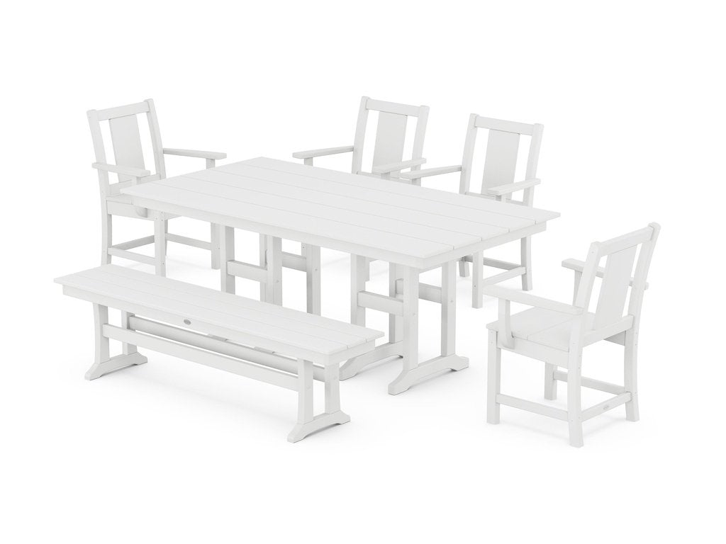 Prairie 6-Piece Farmhouse Dining Set with Bench Photo