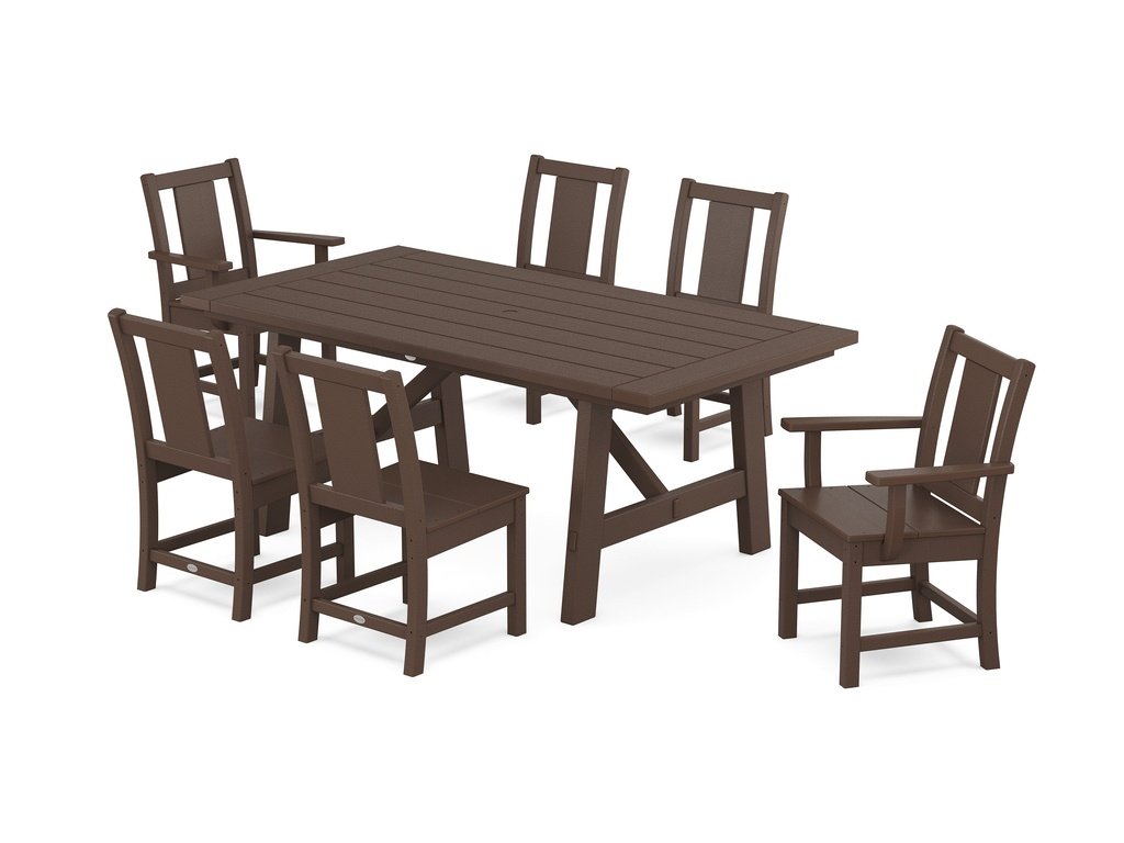 Prairie 7-Piece Rustic Farmhouse Dining Set Photo