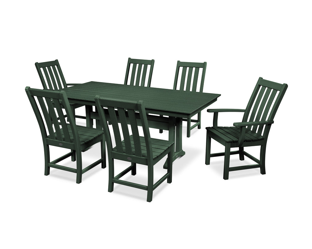 Vineyard 7-Piece Farmhouse Dining Set with Trestle Legs Photo