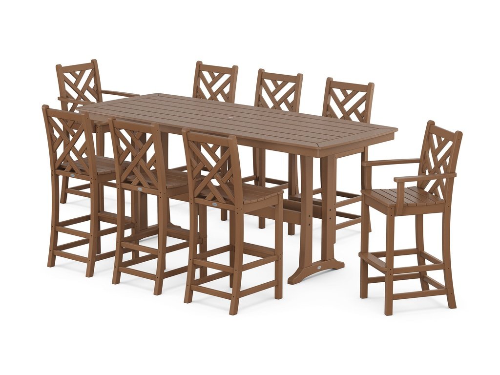 Chippendale 9-Piece Bar Set with Trestle Legs Photo