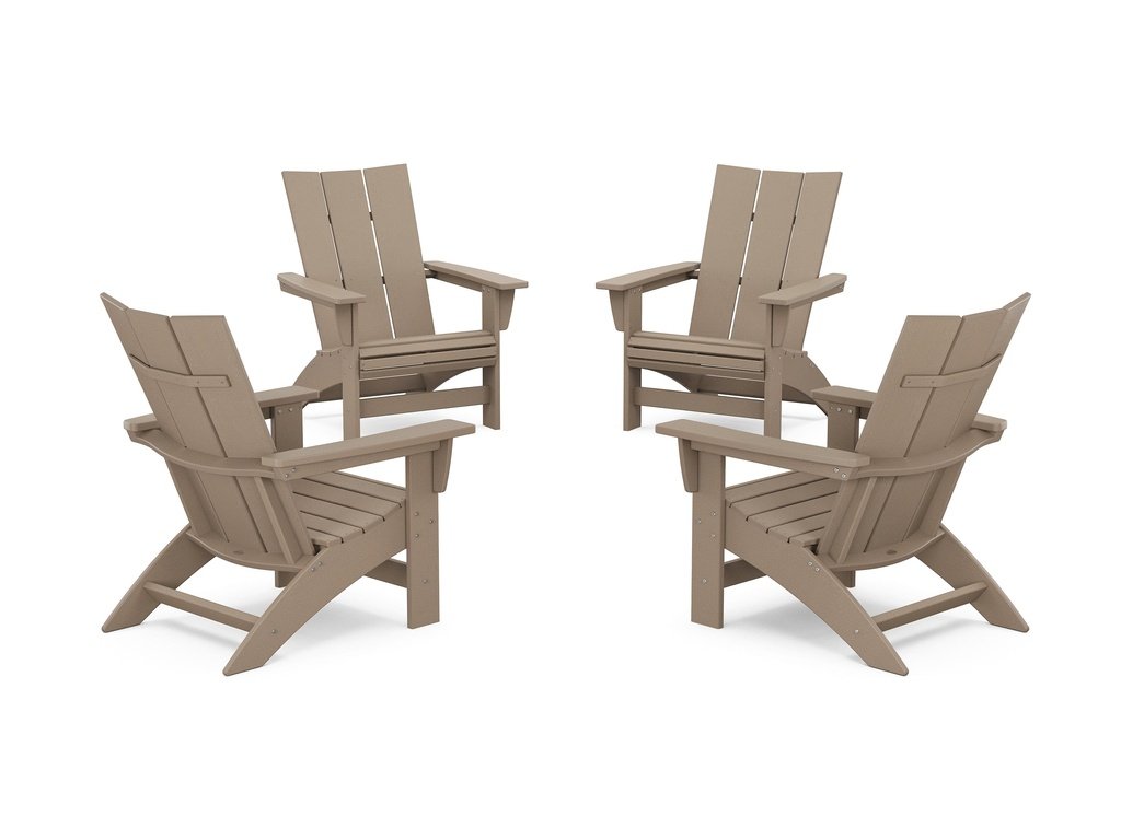 4-Piece Modern Grand Adirondack Chair Conversation Set Photo