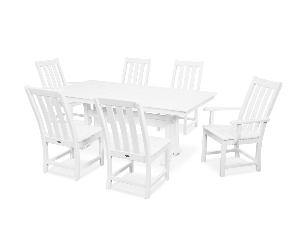 Vineyard 7-Piece Farmhouse Dining Set with Trestle Legs Photo