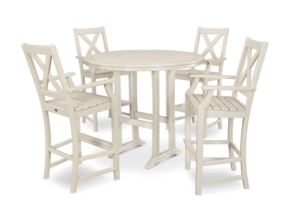 Braxton 5-Piece Nautical Trestle Arm Chair Bar Set Photo