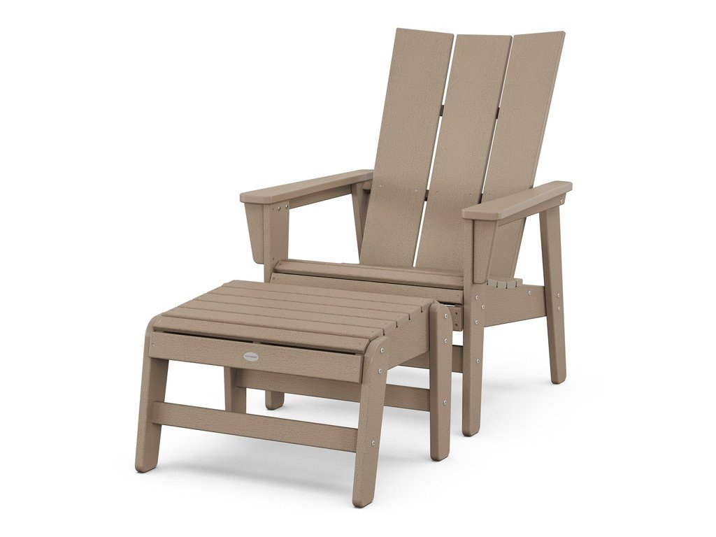 Modern Grand Upright Adirondack Chair with Ottoman Photo