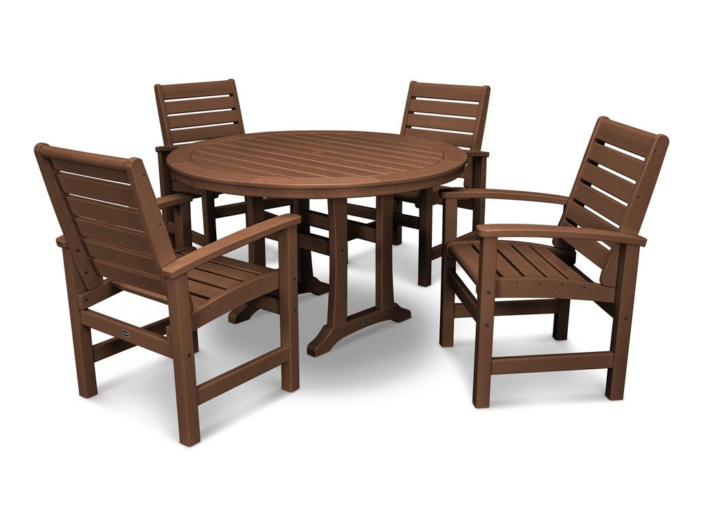 Signature 5-Piece Round Dining Set with Trestle Legs Photo