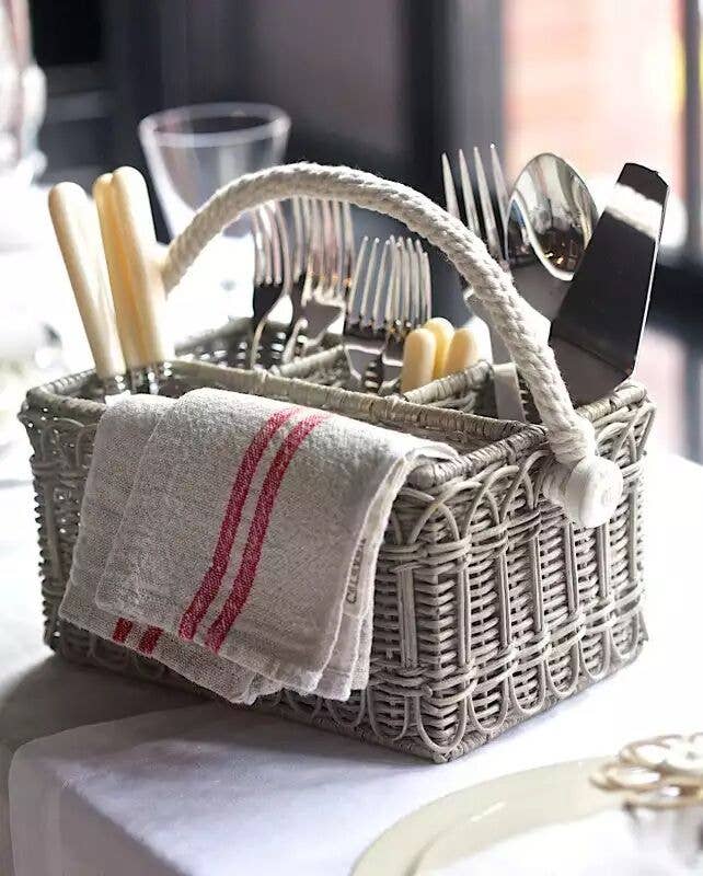 Vintage Linen Natural and Red Napkins