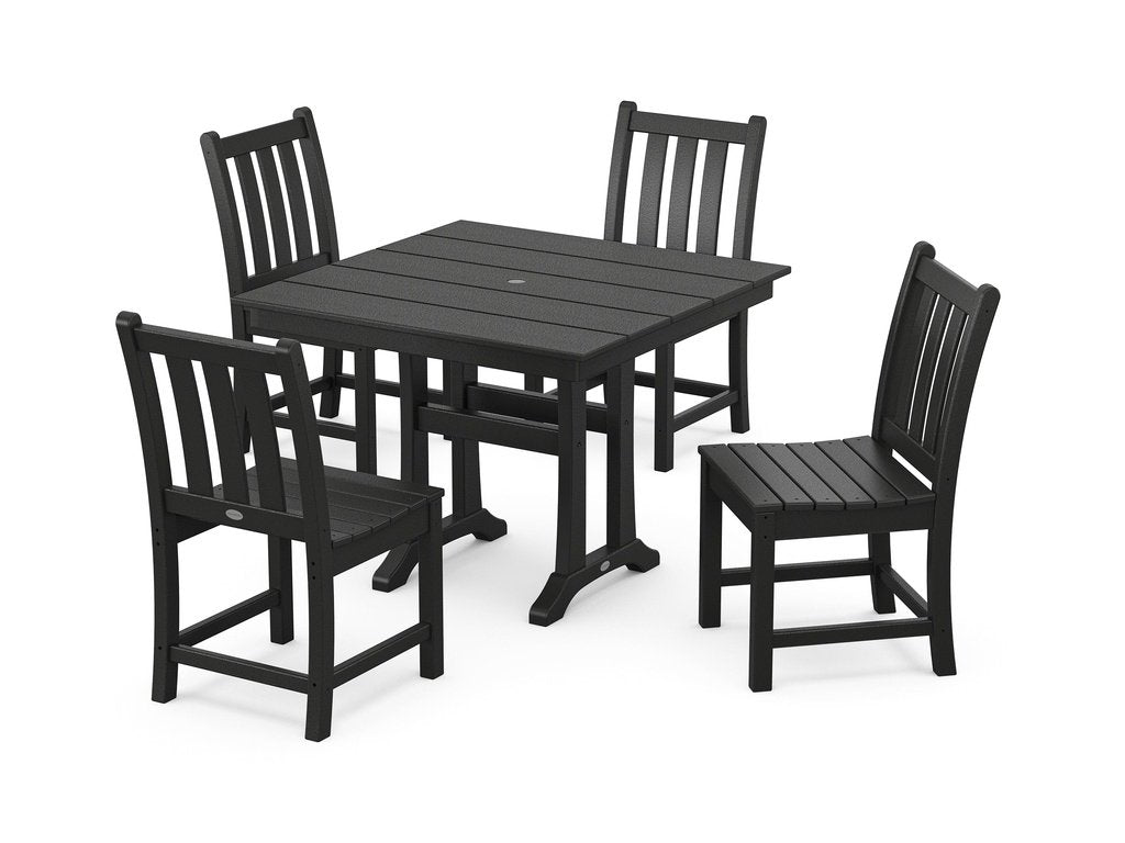 Traditional Garden 5-Piece Farmhouse Trestle Dining Set Photo