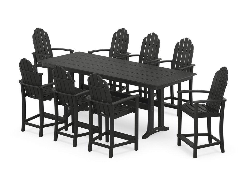 Classic Adirondack 9-Piece Farmhouse Counter Set with Trestle Legs Photo