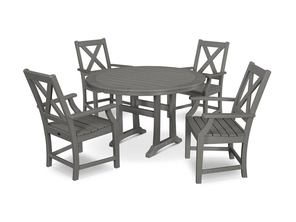 Braxton 5-Piece Nautical Trestle Arm Chair Dining Set Photo