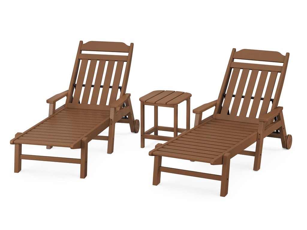 Country Living 3-Piece Chaise Set with Arms and Wheels Photo