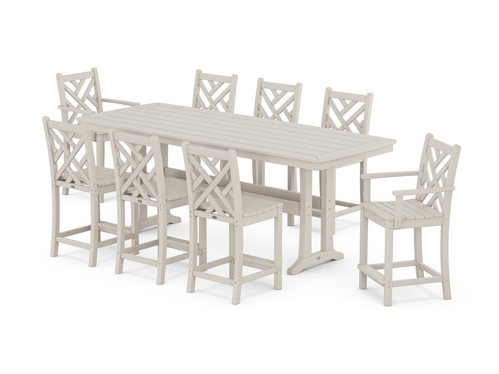 Chippendale 9-Piece Counter Set with Trestle Legs Photo