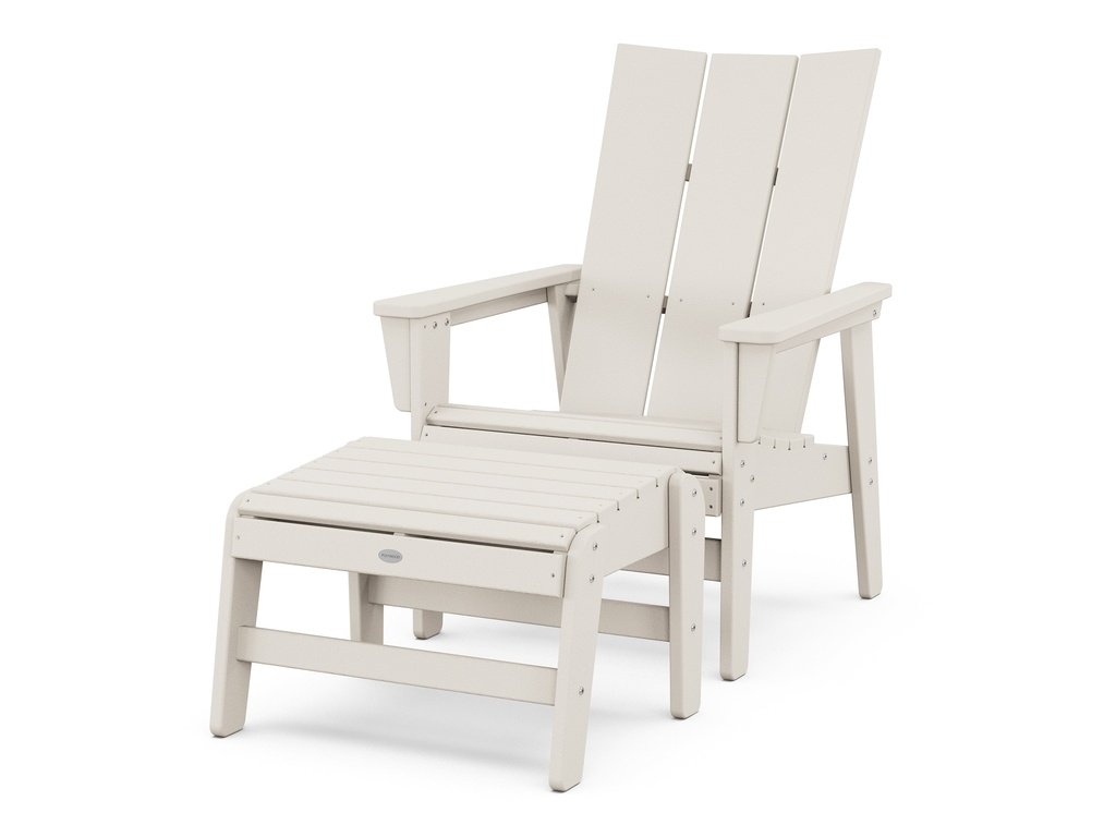 Modern Grand Upright Adirondack Chair with Ottoman Photo