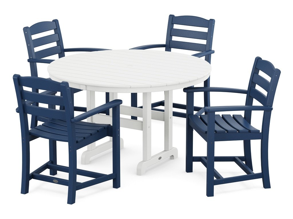 La Casa Café 5-Piece Round Farmhouse Dining Set Photo