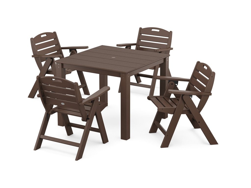 Nautical Folding Lowback Chair 5-Piece Parsons Dining Set Photo