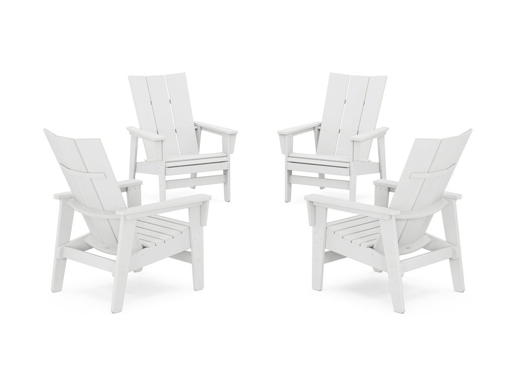 4-Piece Modern Grand Upright Adirondack Chair Conversation Set Photo