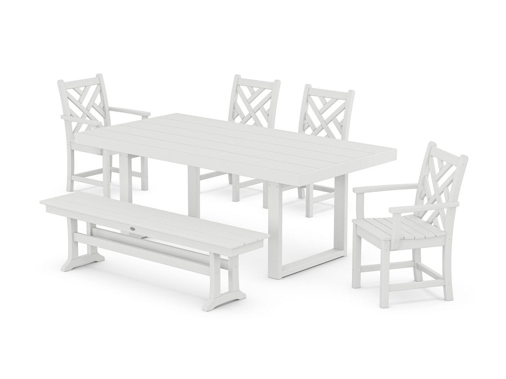 Chippendale 6-Piece Dining Set with Bench Photo