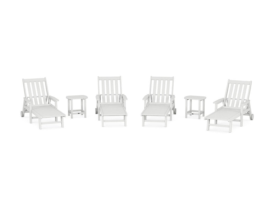 Vineyard 6-Piece Chaise with Arms and Wheels Set Photo