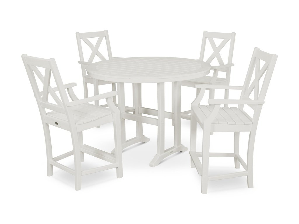 Braxton 5-Piece Nautical Trestle Arm Chair Counter Set Photo