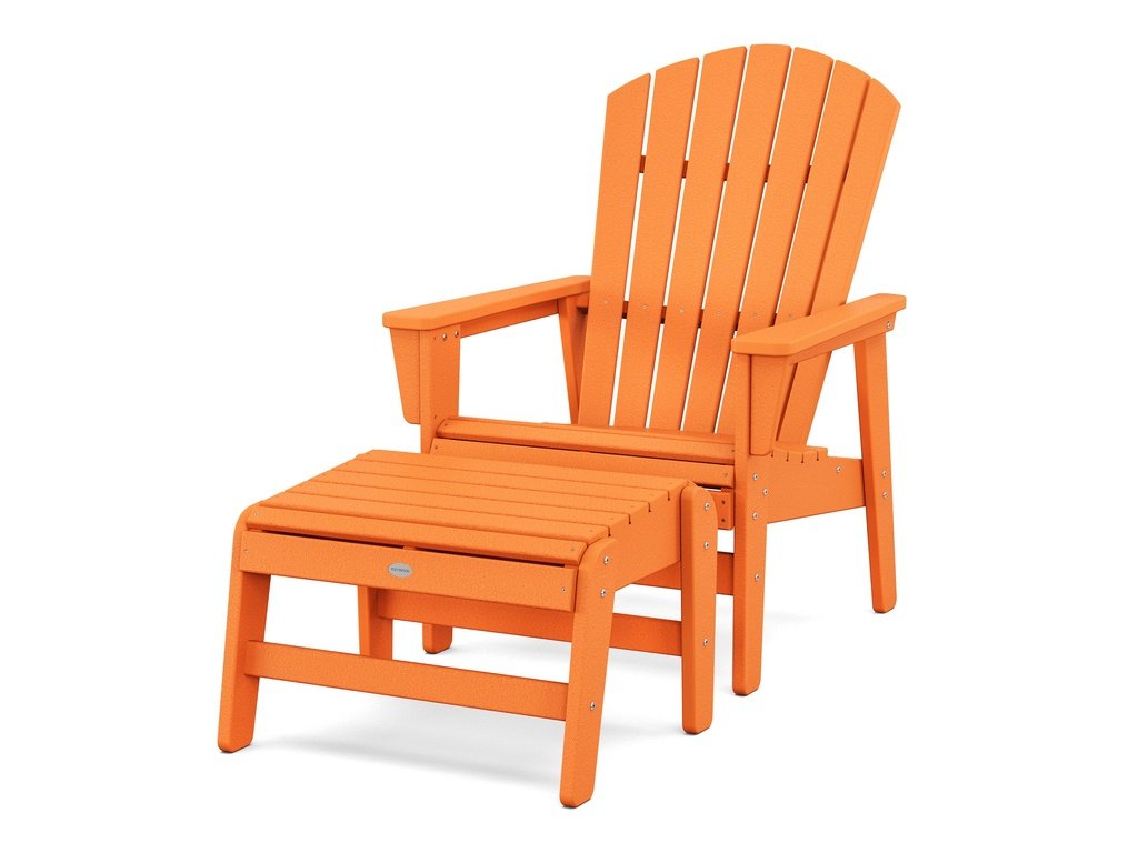 Nautical Grand Upright Adirondack Chair with Ottoman Photo