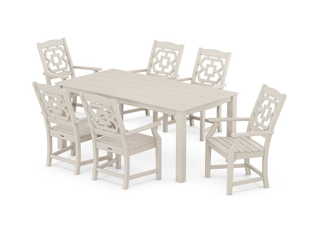 Chinoiserie Arm Chair 7-Piece Parsons Dining Set Photo