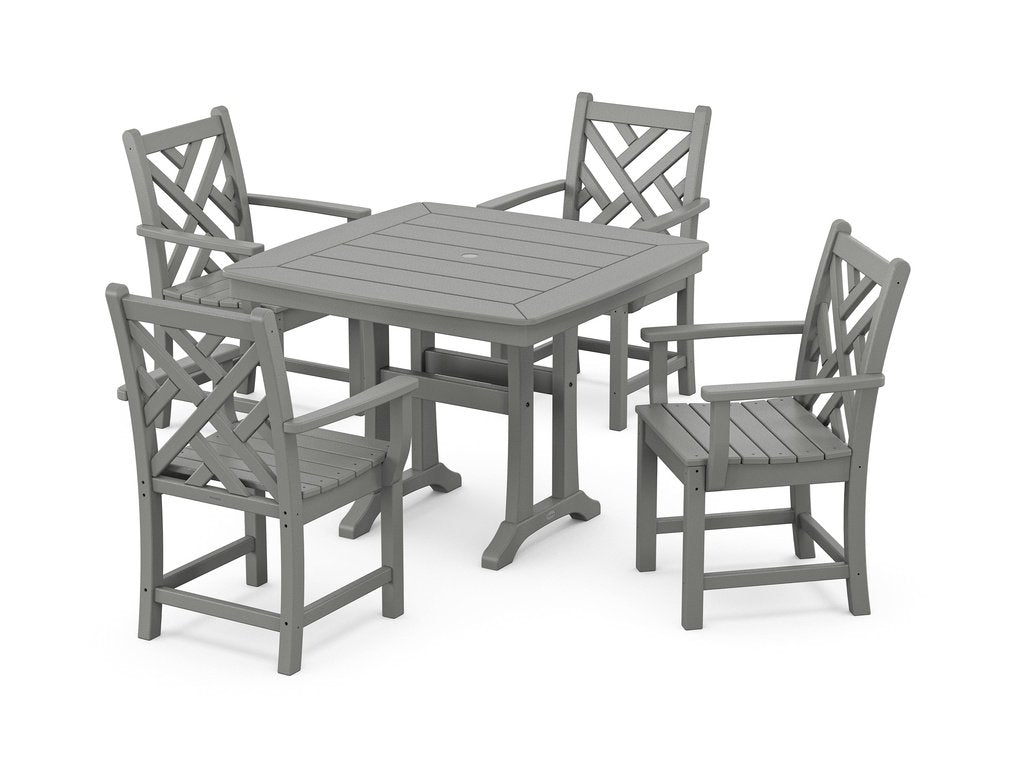 Chippendale 5-Piece Dining Set with Trestle Legs Photo