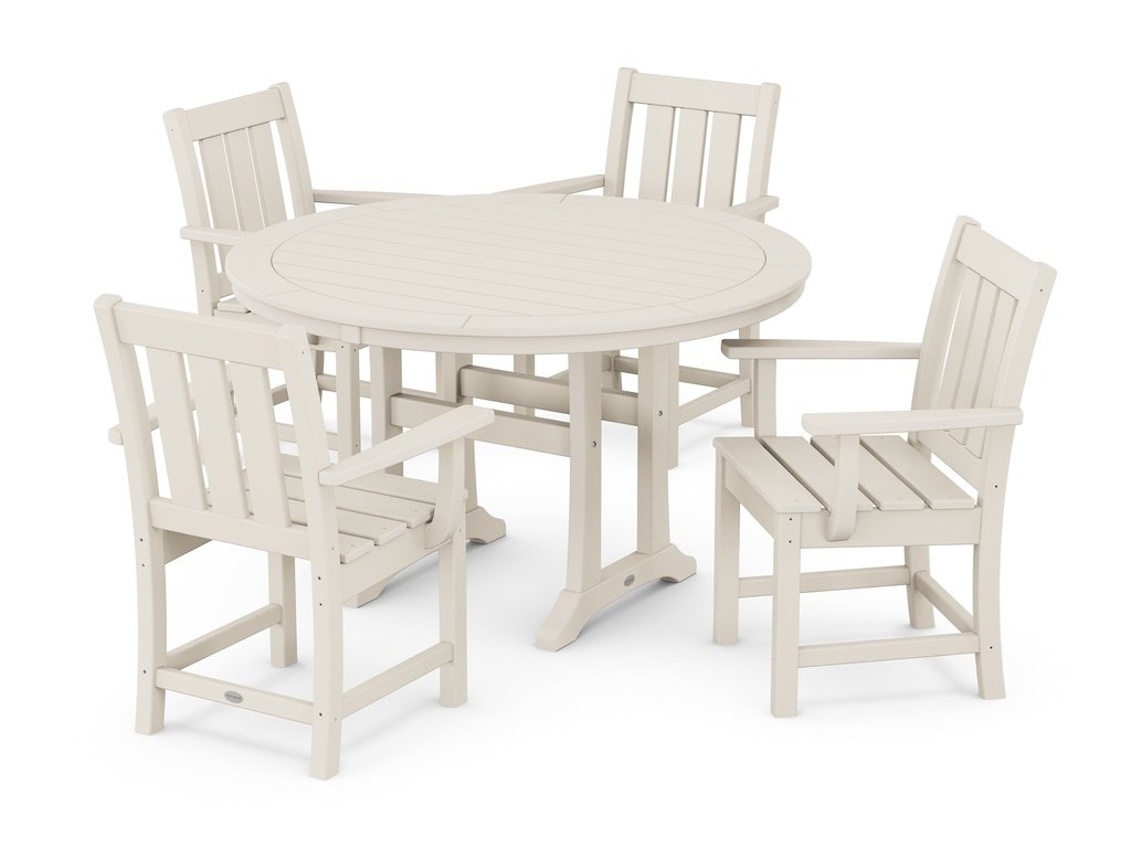 Oxford 5-Piece Round Dining Set with Trestle Legs Photo