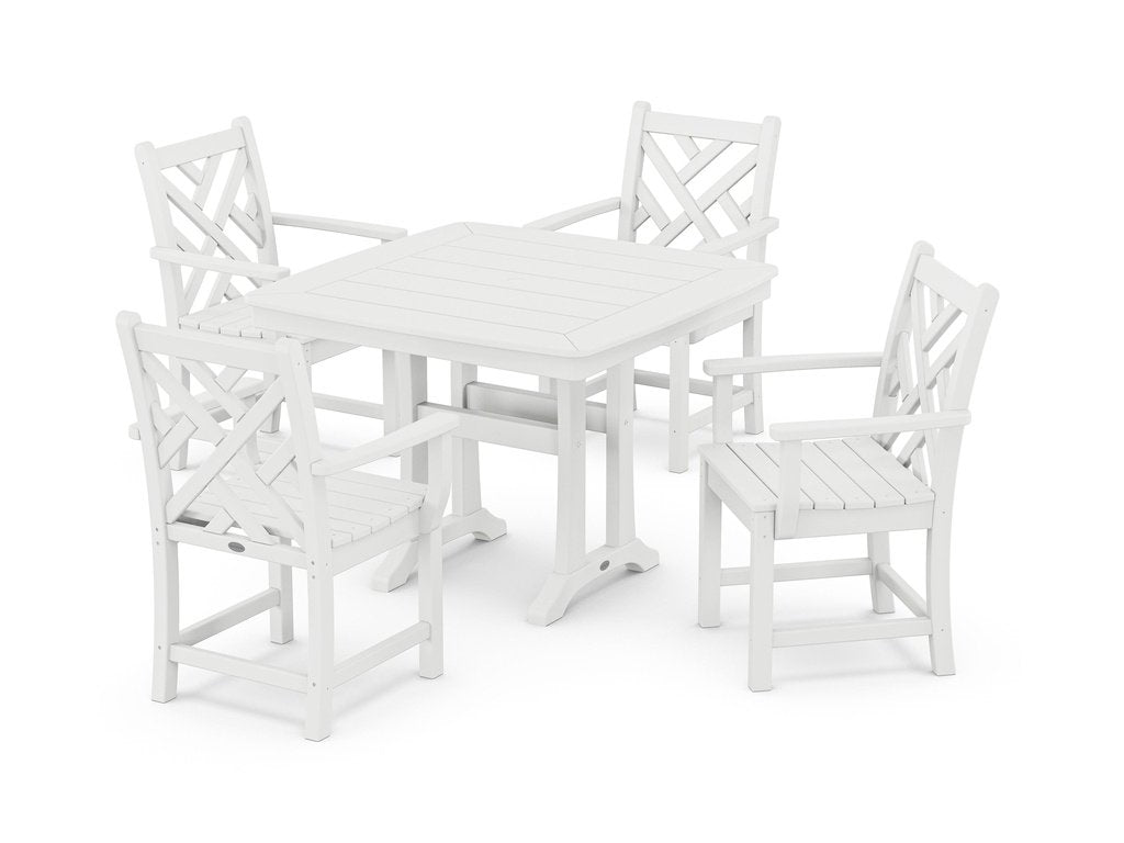 Chippendale 5-Piece Dining Set with Trestle Legs Photo