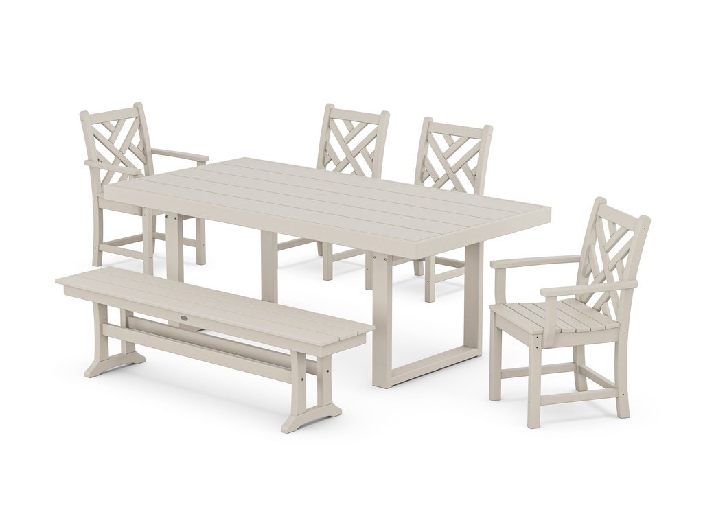 Chippendale 6-Piece Dining Set with Bench Photo