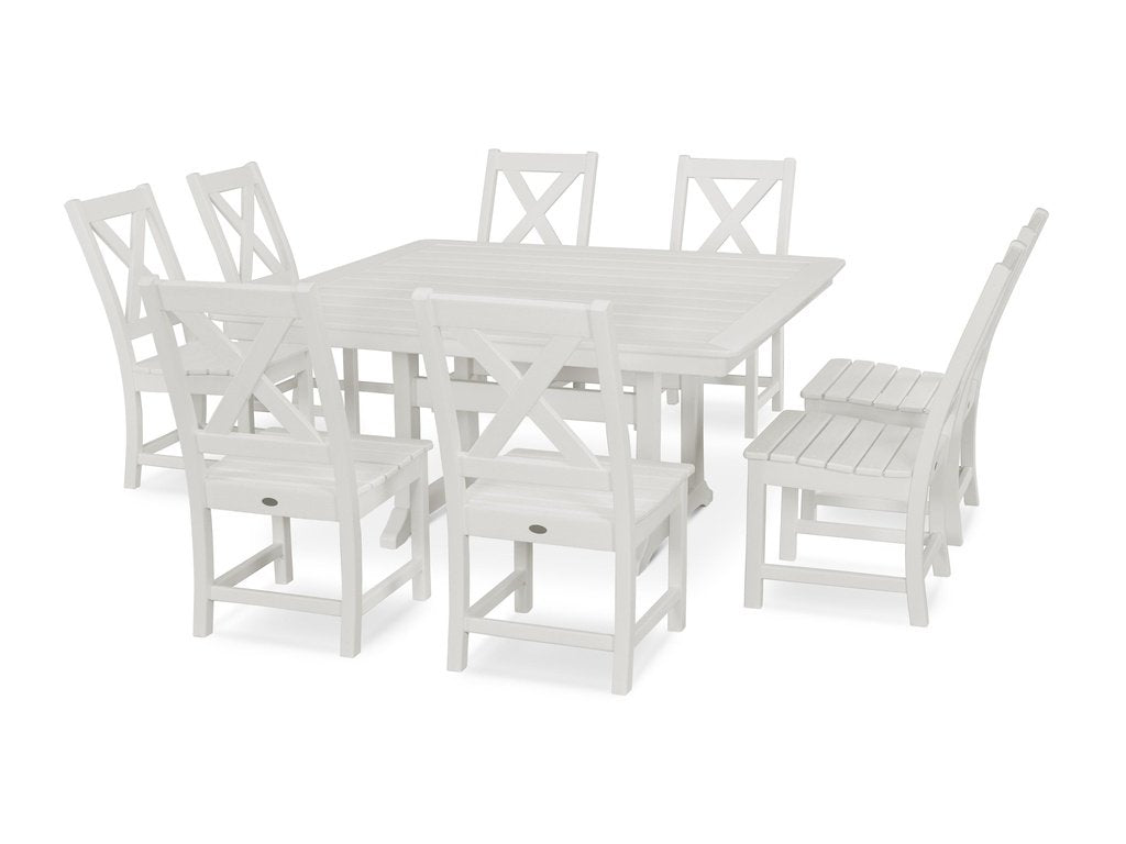 Braxton 9-Piece Nautical Trestle Dining Set Photo