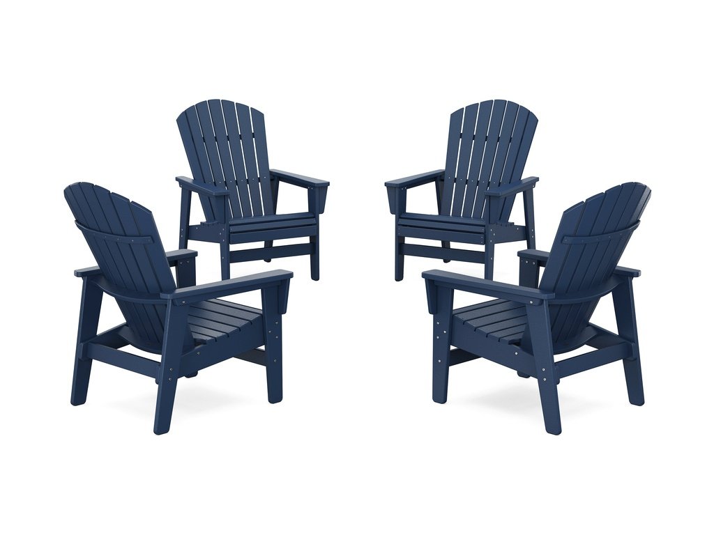 4-Piece Nautical Grand Upright Adirondack Chair Conversation Set Photo