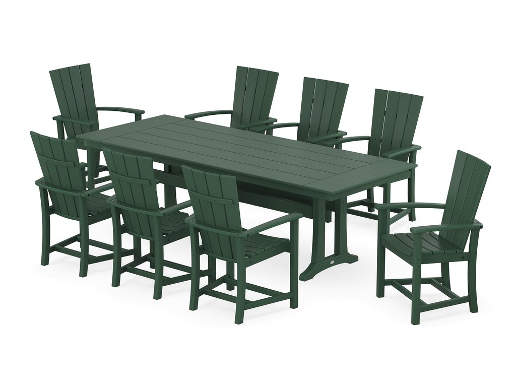 Quattro Adirondack 9-Piece Farmhouse Dining Set with Trestle Legs Photo