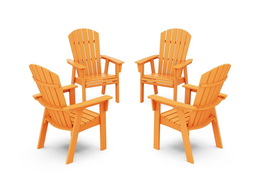 Nautical 4-Piece Curveback Upright Adirondack Conversation Set Photo